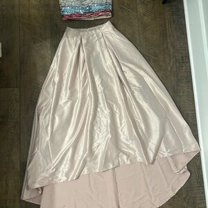Sequin heart, two piece dress, high low skirt
